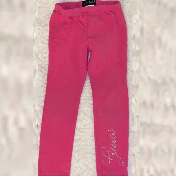 💞 Little Girls Size 4 Pink GUESS Rhinestone Leggings - Picture 1 of 4